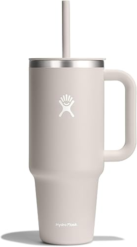 Miniatura 78 de Hydro Flask - Vaso de viaje con asa, tapa y pajilla, acero inoxidable térmico, 32 onzas, color azul