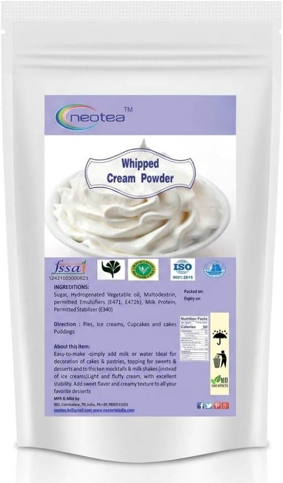Whipped Cream Powder for Cake | Stabilizer | 200 GM (7.05 OZ) | Premium for Cake & Ice Cream | Heavy Whipping Mix | Powdered for Icing & Toppings | for Baking & Desserts