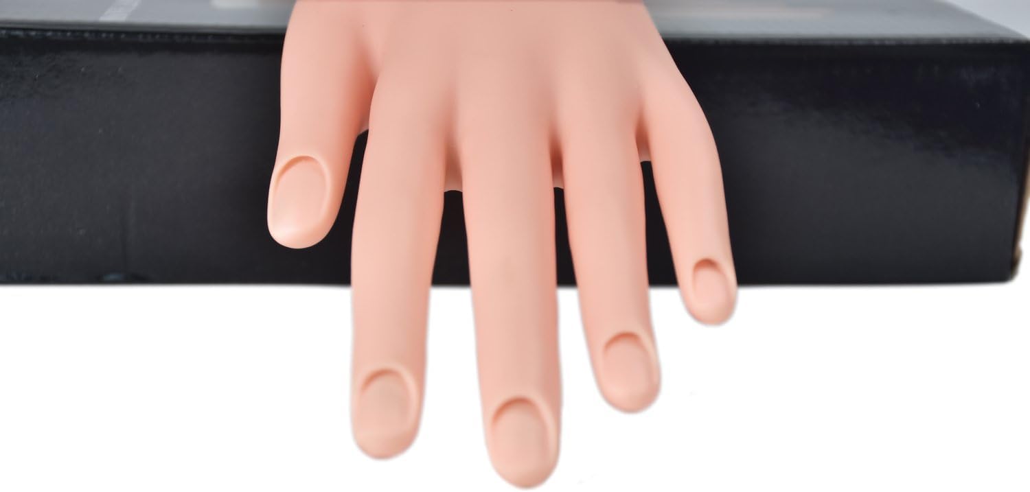 Manichino flessibile per esercitarsi sulle unghie e fare pratica con manicure, strumento morbido e resistente, flessibile, in plastica morbida, mobile per principianti di nail art (marrone)