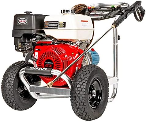 Simpson Cleaning ALH4240 Aluminum Series 4200 PSI Gas Pressure Washer, 4.0 GPM, HONDA GX390 Engine, Includes Spray Gun and Extension Wand, 5 QC Nozzle Tips, 3/8-inch x 50-foot Monster Hose, (49 State)