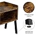 Yaheetech Storage End Table Set of 2, Living Room Side Tables with Open Compartments, Industrial Rustic Brown