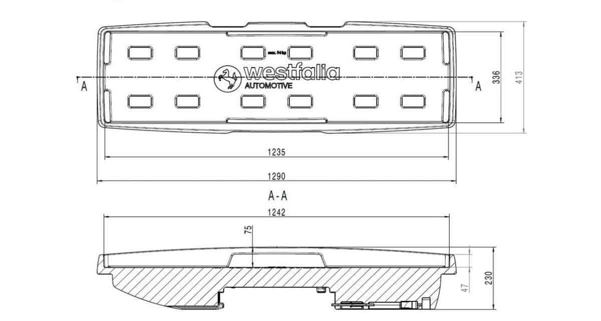Westfalia Boîte de Transport pour Porte-vélos