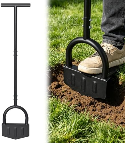Metal Edger Lawn Edger Tool – Half Moon Edger with Wide Footplate, Manual Hand ...