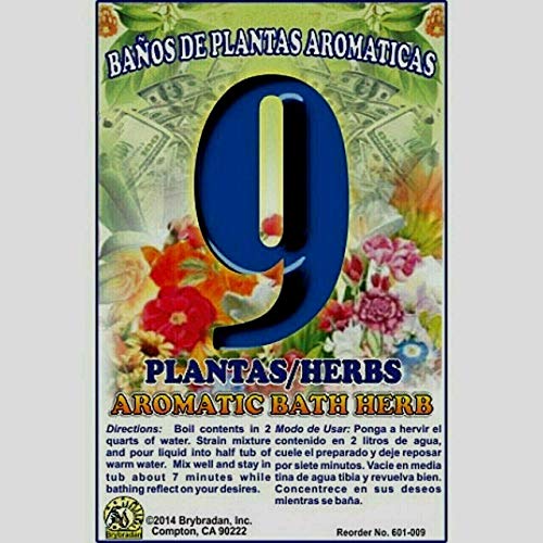 6 PCS Aromatic Soothing Herbal Bath 9 Herbs 9 PLANTAS BANO DE PLANTAS AROMATICAS - Made in USA - 1 OZ