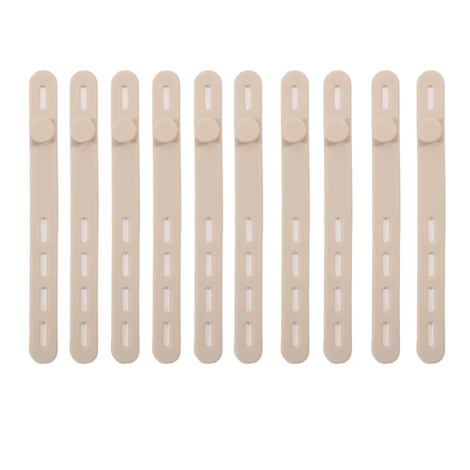 Yangshe Khaki 80Pcs Silicone Cable Ties Reusable Wire Organizer Straps For Cords