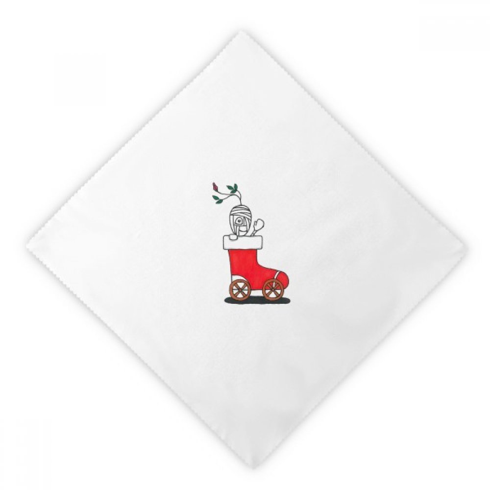 Servilletas reutilizables lavables DIYthinker de tela blanca con motivos navideños, 2 uds