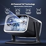 BOOM mini 4-in-1 Smart Projector Built-in Google TV, 10,000+ Apps, Real-Time Focus & Keystone, 20W Speakers DoIby Audio, 500 ANSI Lumens Outdoor Movie Projector with WiFi and Bluetooth, Black - Image 3