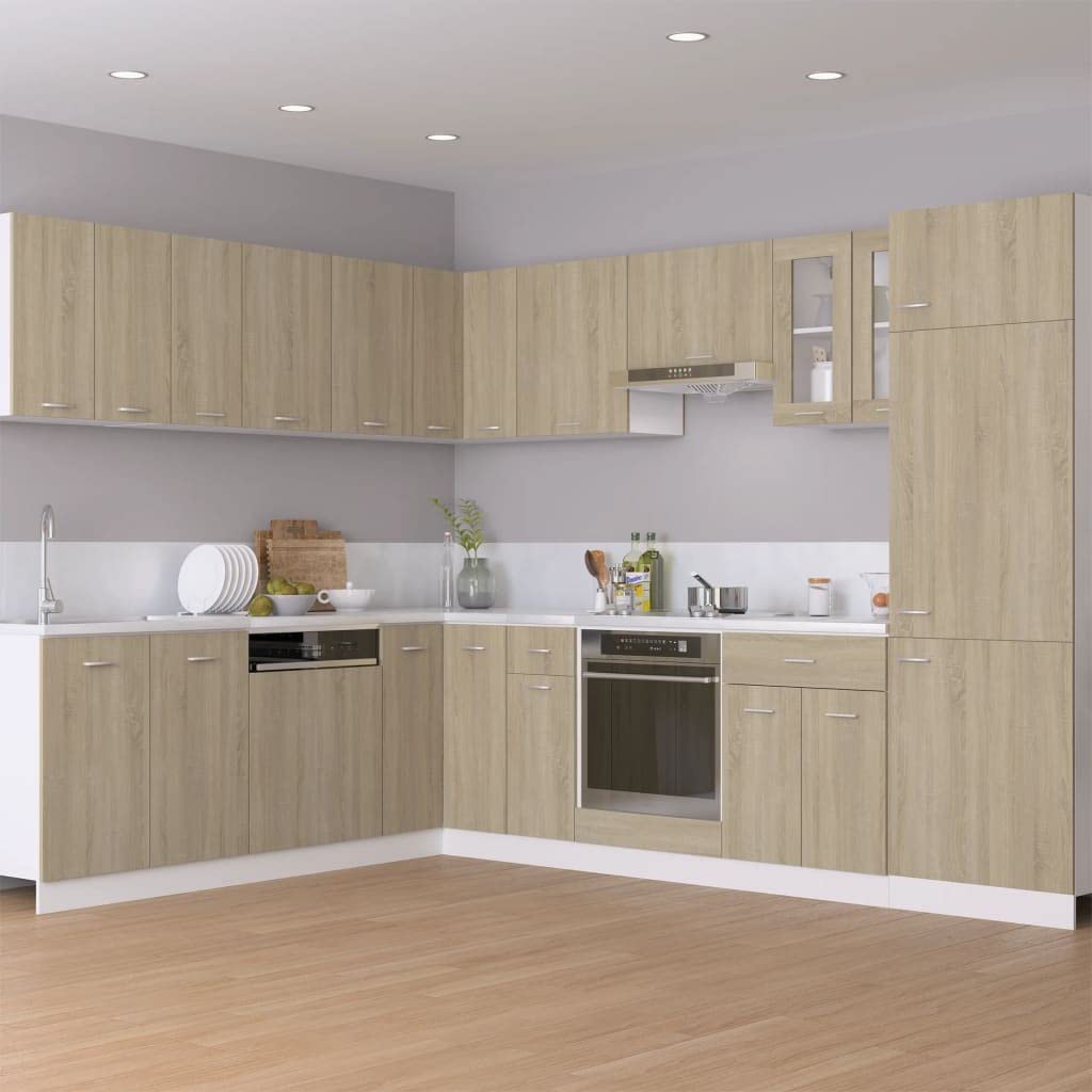 Generico Mobile per Frigo Rovere Sonoma 60x57x207 cm Legno Multistrato,Pensili da Cucina