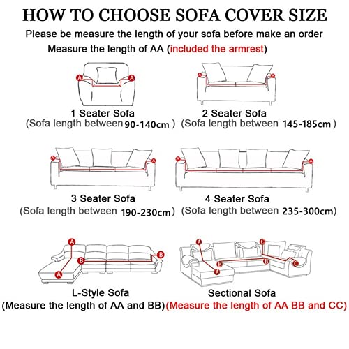 Funda de sofá para sofá de cuero elástica protector para sala de estar de 2 plazas 6