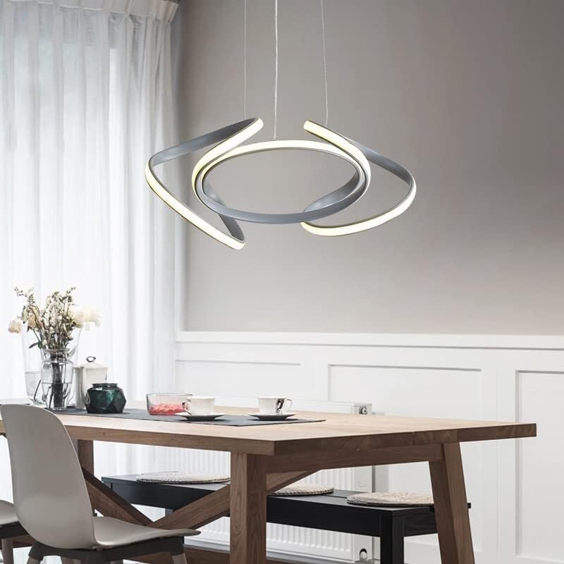 Lustre LED moderne suspendu et réglable pour salon et cuisine