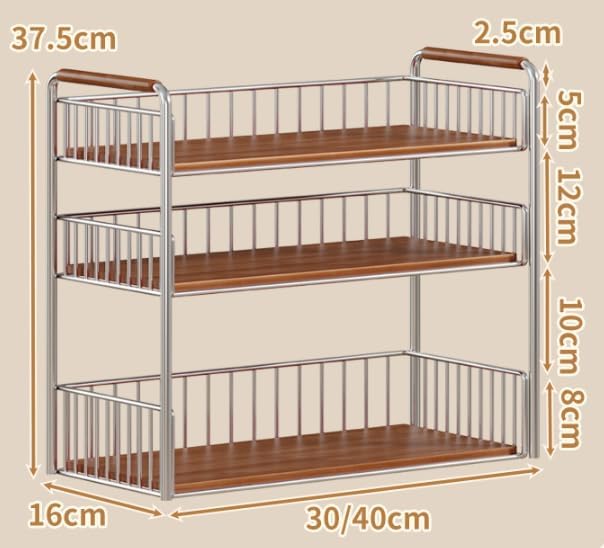 オープンラック デスク上収納ラック おしゃれ 北欧 コンパクト 耐久性 頑丈 家庭用 オフィス用 卓上ラック ウォルナット色 30*
