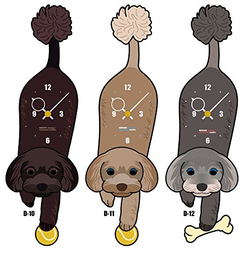 Amazon.co.jp: D-10 トイプードル ブラック（黒）-犬の振り子時計