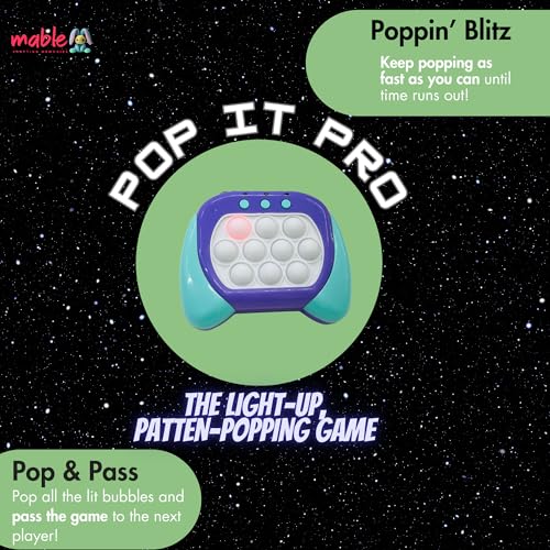 Image of Mable Pop it Pro Game, Fidget Toy with Music for Kids Girl & Boy, Four Modes and Electronic Speed Push Game for Stress Relief and Brain Exercise, Ideal for 3+ Years, Kid Boys and Girls ( Blue)