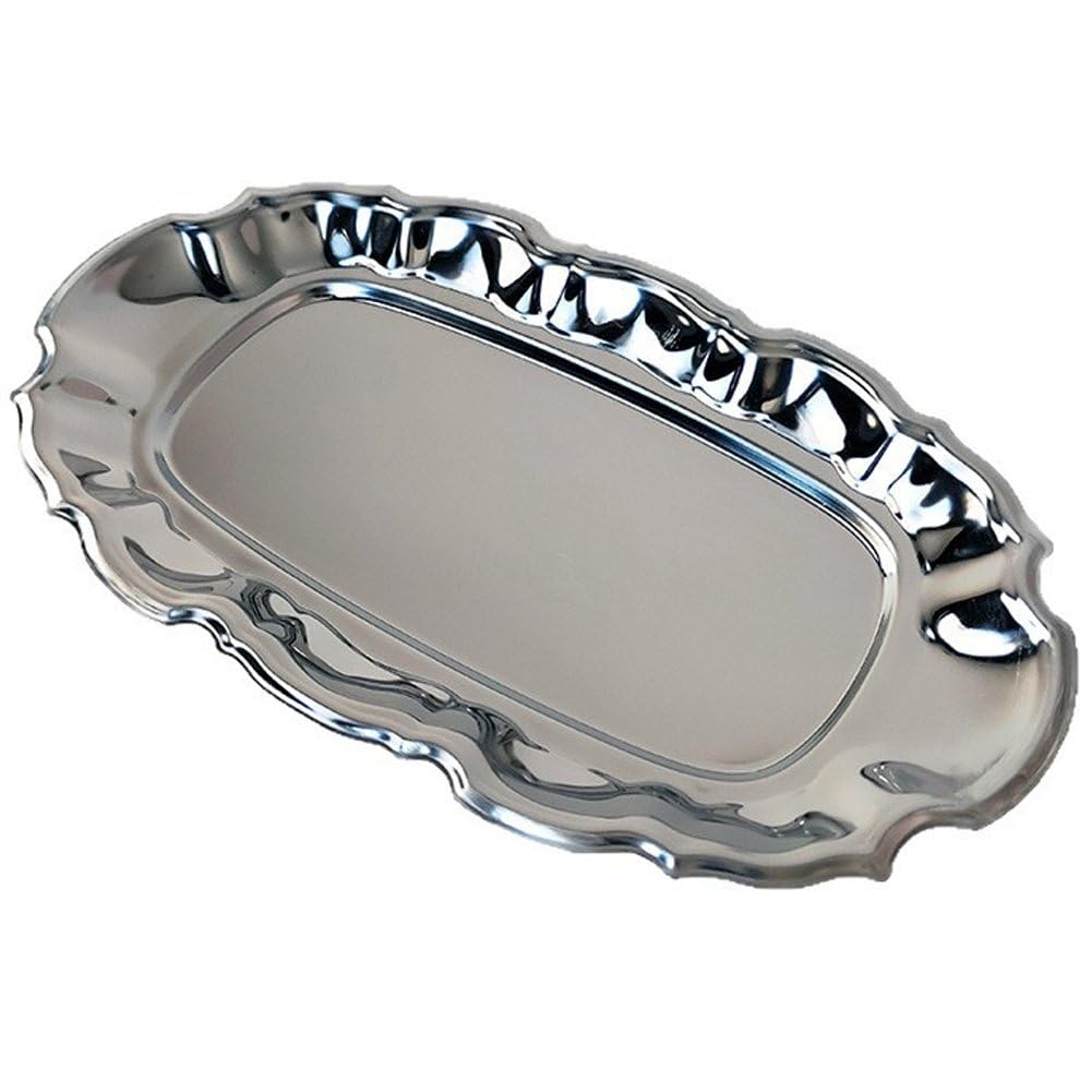 Stainless Steel Decorative Tray, Vintage Jewelry Dish Cosmetics Organizer Coffee Table Perfume Tray Dessert Plate Serving Platter Small Storage Tray