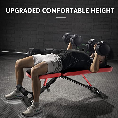 FLYBIRD Workout Bench, Adjustable Weight Bench Foldable Strength