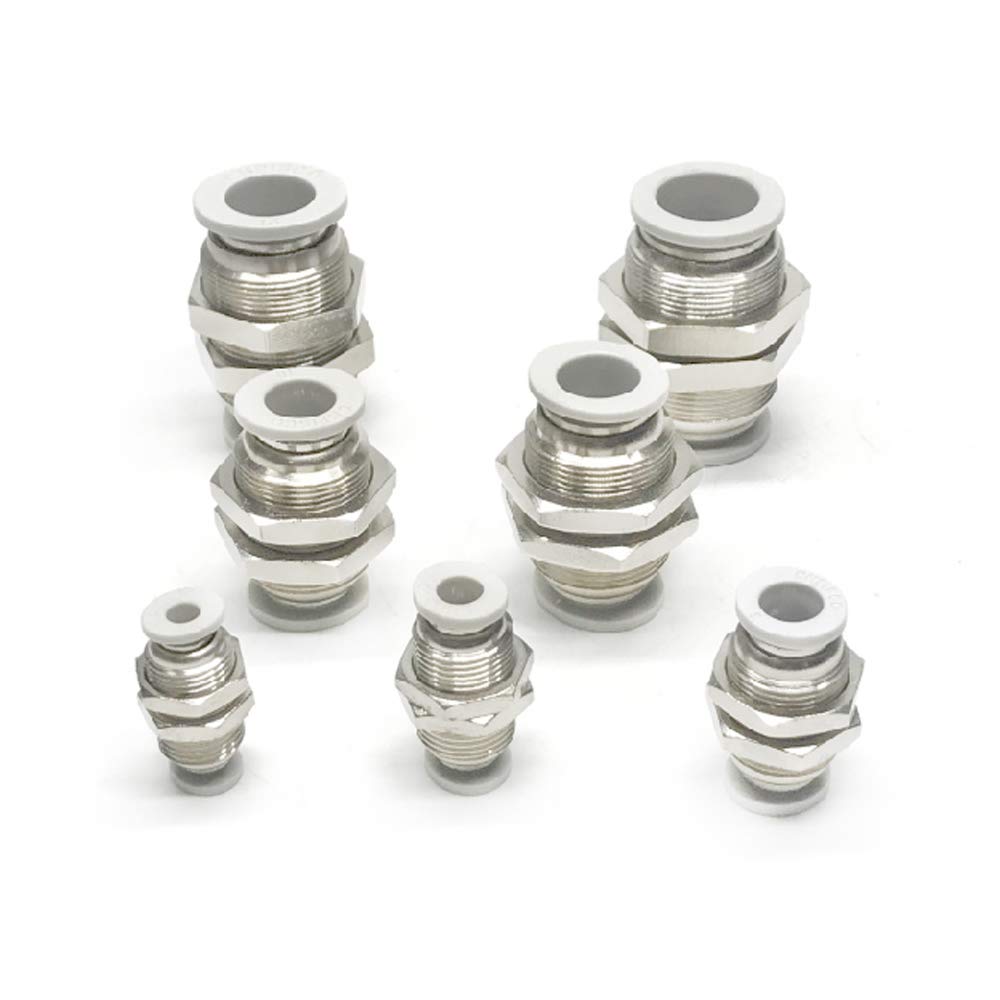 Tool Part For White Cap Press-Fit 4/6/8/10/12/14mm OD Tube Pneumatic Bulkhead Nickel Plated Brass Push In Contor Quick Air Fitting - (Color: 8mm)