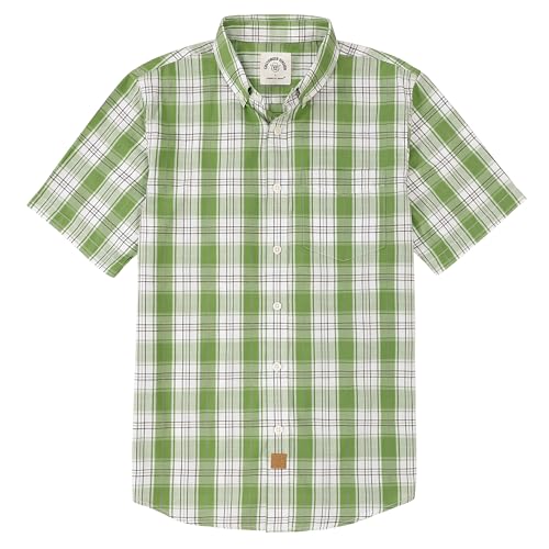Image of Dubinik Mens Short Sleeve Button Down Shirts Soft Breathable Summer Vintage Regular Fit Lightweight Men's Casual Shirt