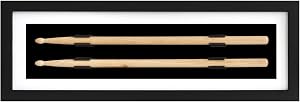 Drumstick Display Case Shadow Box - Solid Pine Wood Frame with Clear Acrylic Panel - Wall Mounted Drum Stick Holder for 5A 5B 7A Sticks - Music Room Decor Gift for Drummers Musicians