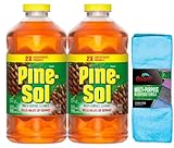 PineSol All Purpose Cleaner, Original Pine Scent, 2 pack 60 Ounce Bottles Includes Guard Microfiber cloth,
