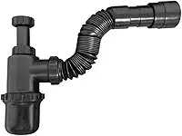 Sifão Sanfonado Extensivo Universal Preto Com Copo Cor:preto