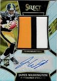 James Washington Rookie Autographed Memorbilia Patch & Serial Numbered # 36/49 Collectible Football Card - 2018 Select Rookie Football Card #PSP-JW (Steelers)