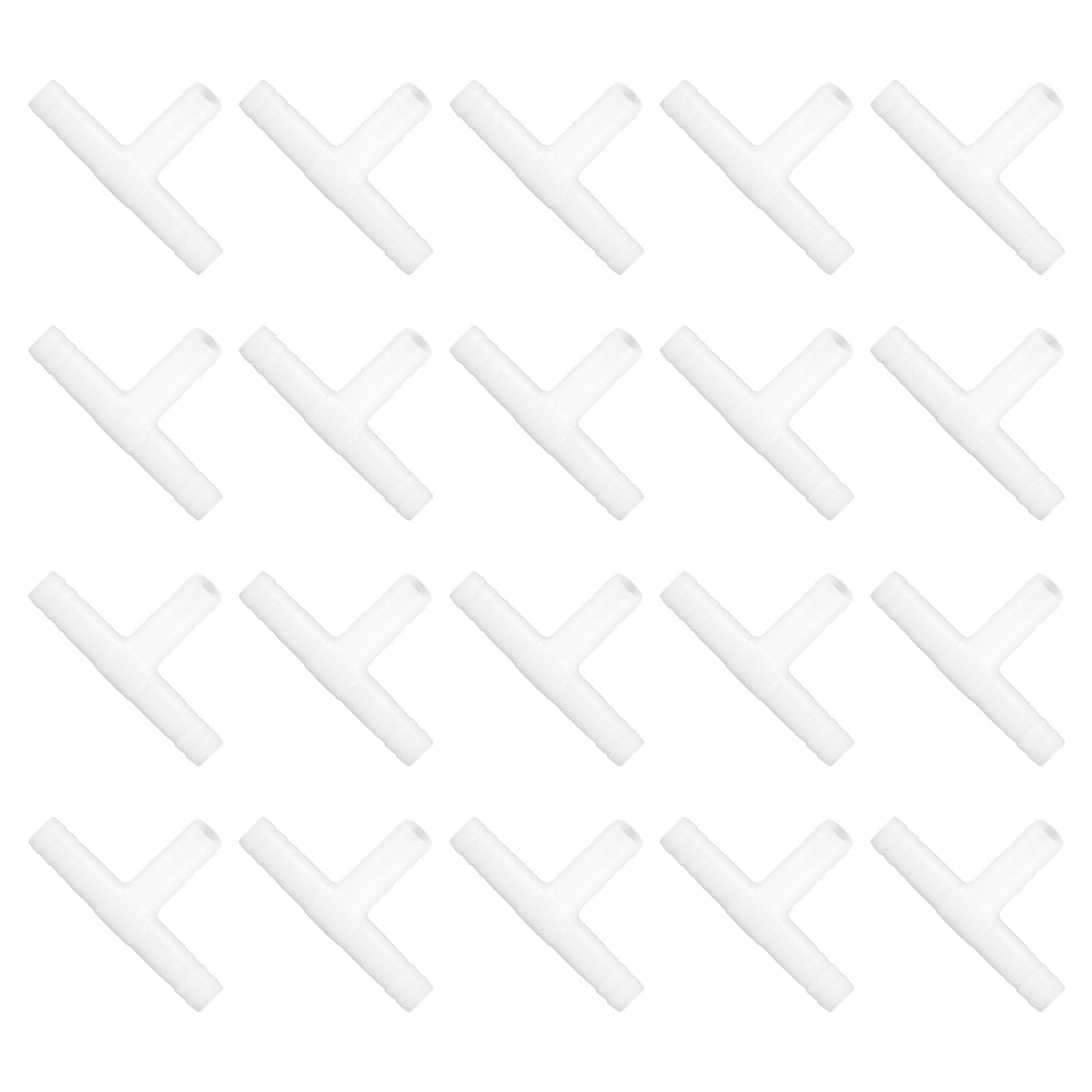 Muiltvoe 20Pcs Aquarium Air Valve Connectors, 3 Way Plastic Inline Tubing Non-return Valves for 4mm ID Airline Tubing Fish Tank Pond Air Line, White