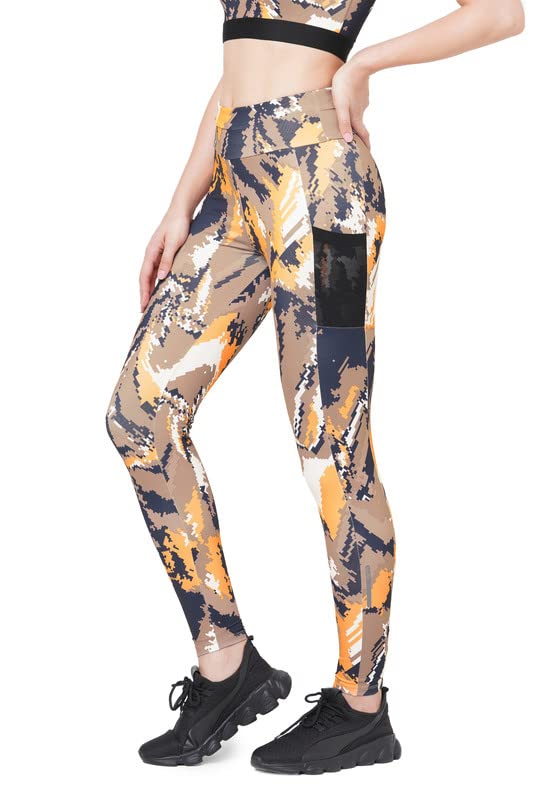 Image of JUST-Dry 7 /8 HIGH Waist CAMO Print GO Train Workout Tights