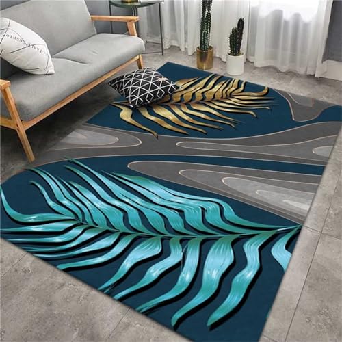 Tapis de salon bleu doux 140x200cm grand modèle avec envers antidérapant