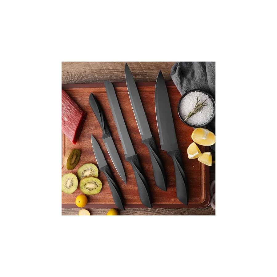 Knife-Set-6-Piece-Professional-Kitchen-Knife-Set-for-Chef-Super-Sharp-Knife-Set-with-Universal-Knife-Block-Anti-Rust-Stainless-Steel-Kitchen-Knife-Block-Set-Ergonomical-DesignBlack Knife Set, 6-Piece Professional Kitchen Knife Set for Chef, Super Sharp Knife Set with Universal Knife Block, Anti-Rust Stainless Steel Kitchen Knife Block Set, Ergonomical Design,Black