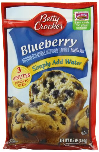 Betty Crocker Blueberry Muffin Mix, 6.5 oz Pouch (Pack of