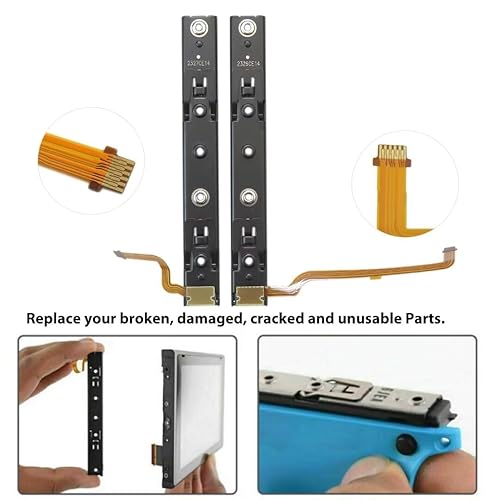 Miniatura 4 de BATEMEN W Right and Left Slide Rail with Flex Cable and Screws Kit Suitable for Nintendo Switch Console NS Controller Repair Tool