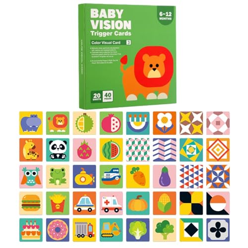 Tarjetas Flash De Alto Contraste para Niños, Tarjetas De Estimulación Visual para Bebe Blancos Negro, Juguete Educativo Temprano para Desarrollo De Inteligencia, 4 Etapas Diferentes