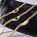 Mllepjdh Minimalist Elegant Zircon Accent Pendant Necklace Stainless Steel Chain Jewelry for Women Daily