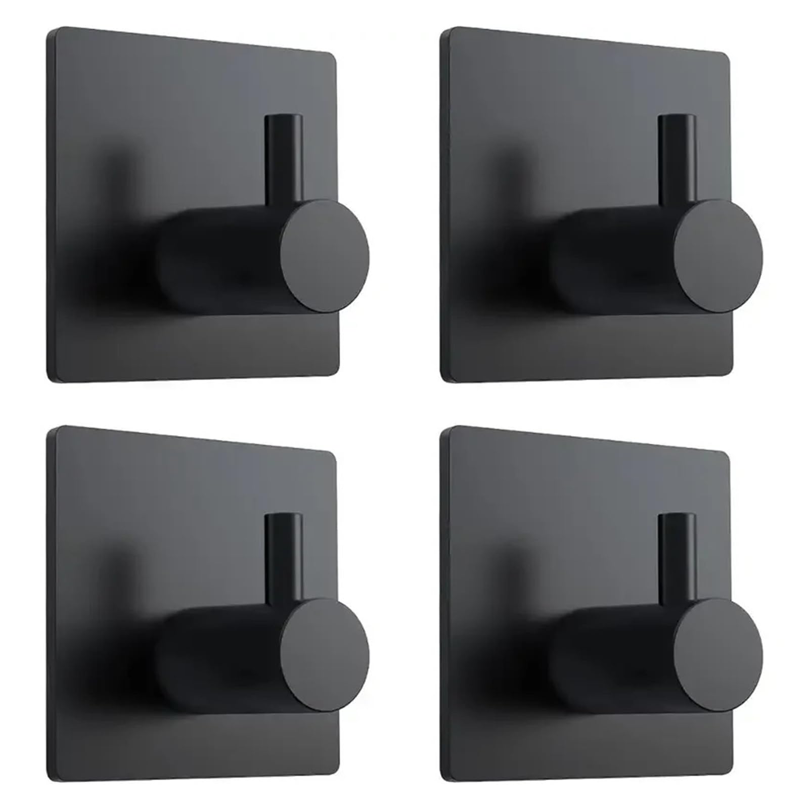 Gancho adhesivo para pared negro en pack de 4 piezas organizadoras