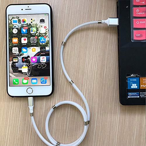 image for Krongkoy 5.9ft-Type C Magnet Storage Data Cable,Self-Coiling Data Cabl