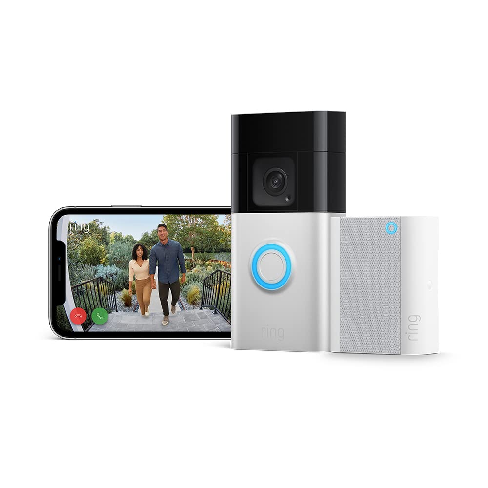 Ring Ring Battery Video Doorbell Plus (Newest gen) + Chime | DIY Wireless Video Doorbell Camera with 1536p HD Video, Head-To-Toe View, Quick Release Battery Pack | Easy to install (5min)