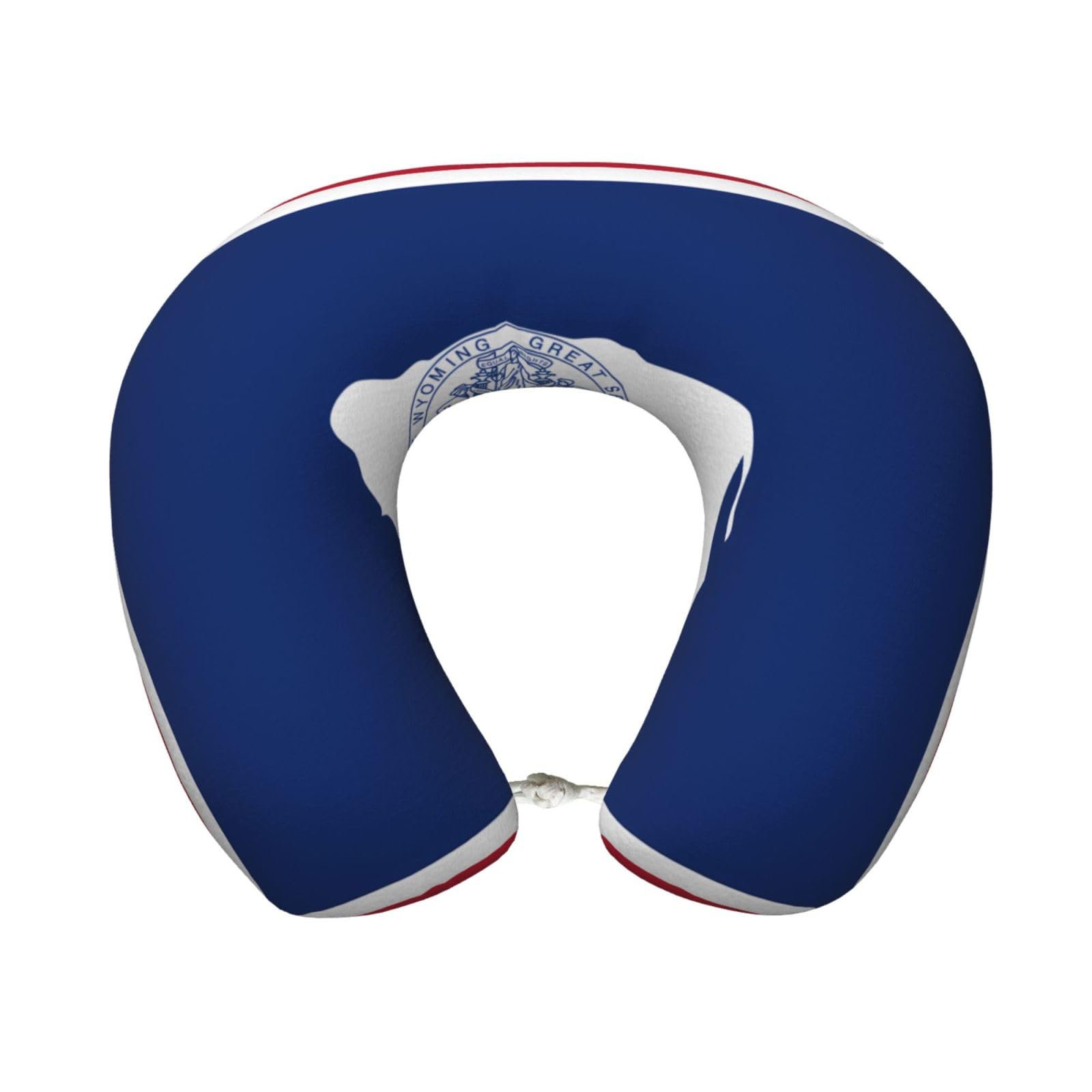 peiyeety Comfortable Wyoming State Flag Print Memory Foam Travel Pillow - U-Shaped Neck Support for Trips, Office Naps, and More
