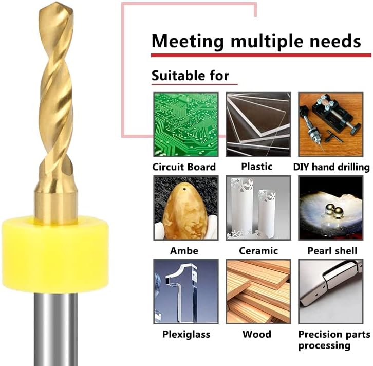 2.5mm PCB Drill Bit 1/8 Shank Titanium Coated Micro Drill Bit for PCB Circuit Board,PVC Drilling