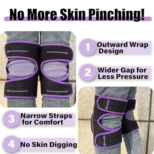 Garden Work Knee Pads for Adults, Soft Kneeling Pad for Women Gardeners, Scrubbing Floors & House Cleaning, Safety Men Knee Cushion Padded for Flooring, Weeding, Crawling - Easy Fit & Clean - Purple (Large) — view 3