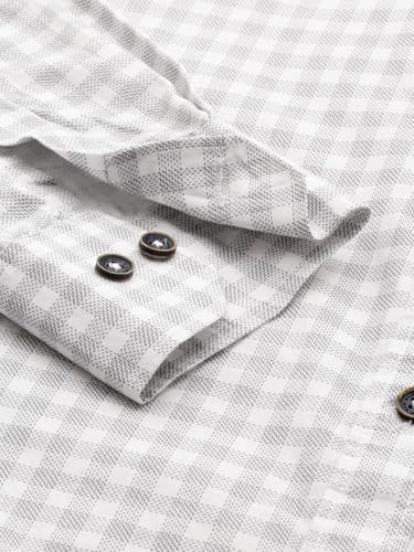Image of Majestic Man Men Comfort Slim Fit Pure Cotton Tartan Checked Casual Shirt