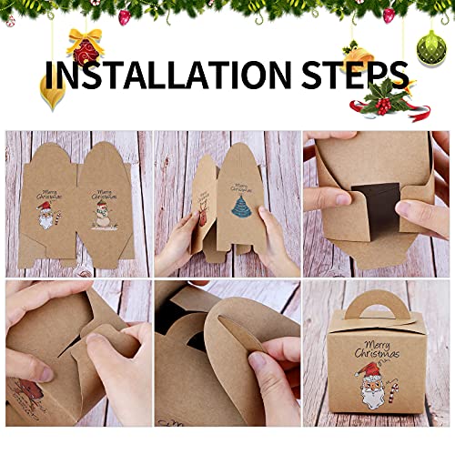 24 Pièces Boîtes de Bonbons de Noël,Boîtes de Friandises de Noël Boîtes de Cadeaux en Carton de Noël Boîtes de Bonbons de Fête de Noël Boîte en Papier Kraft Noël pour la Décoration de Noël de Vacances - Image 7