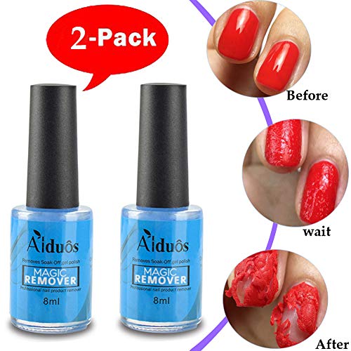 2 Pcs Magic Nail Polish Remover Soak-Off Gel Polish Remover Professional Removes Soak-Off Gel Polish In 2-5 Minutes Easily & Quickly Don't Hurt Your Nails