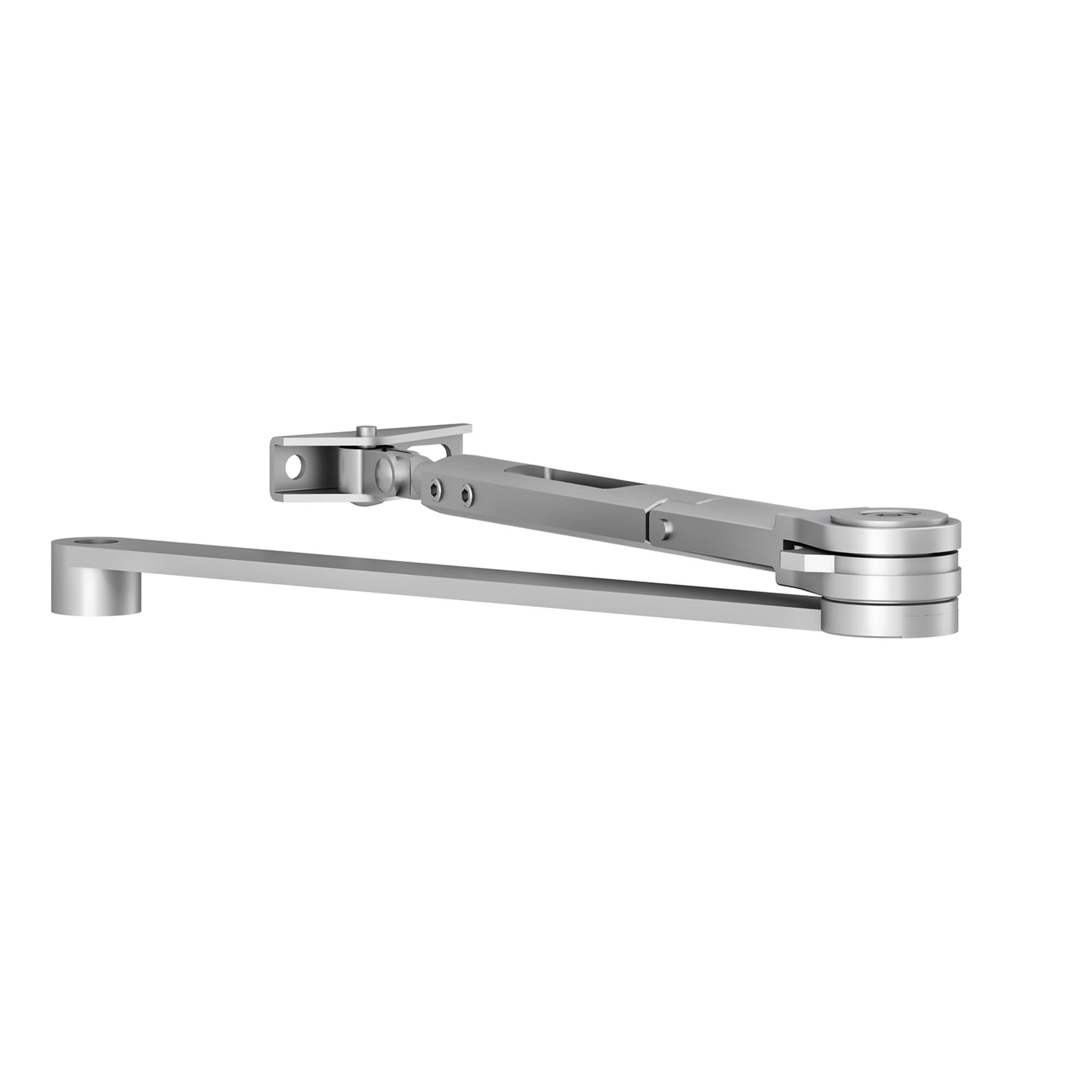 Yale Ferme-Porte à Pignon Crémaillère & Bras Compas DC110 - Idéal Portes Coupe-Feu & Étanches à la Fumée - pour Portes jusqu'à 1100mm de Large Droite ou Gauche - Force 4 jusqu'à 80kg - Argent Satiné