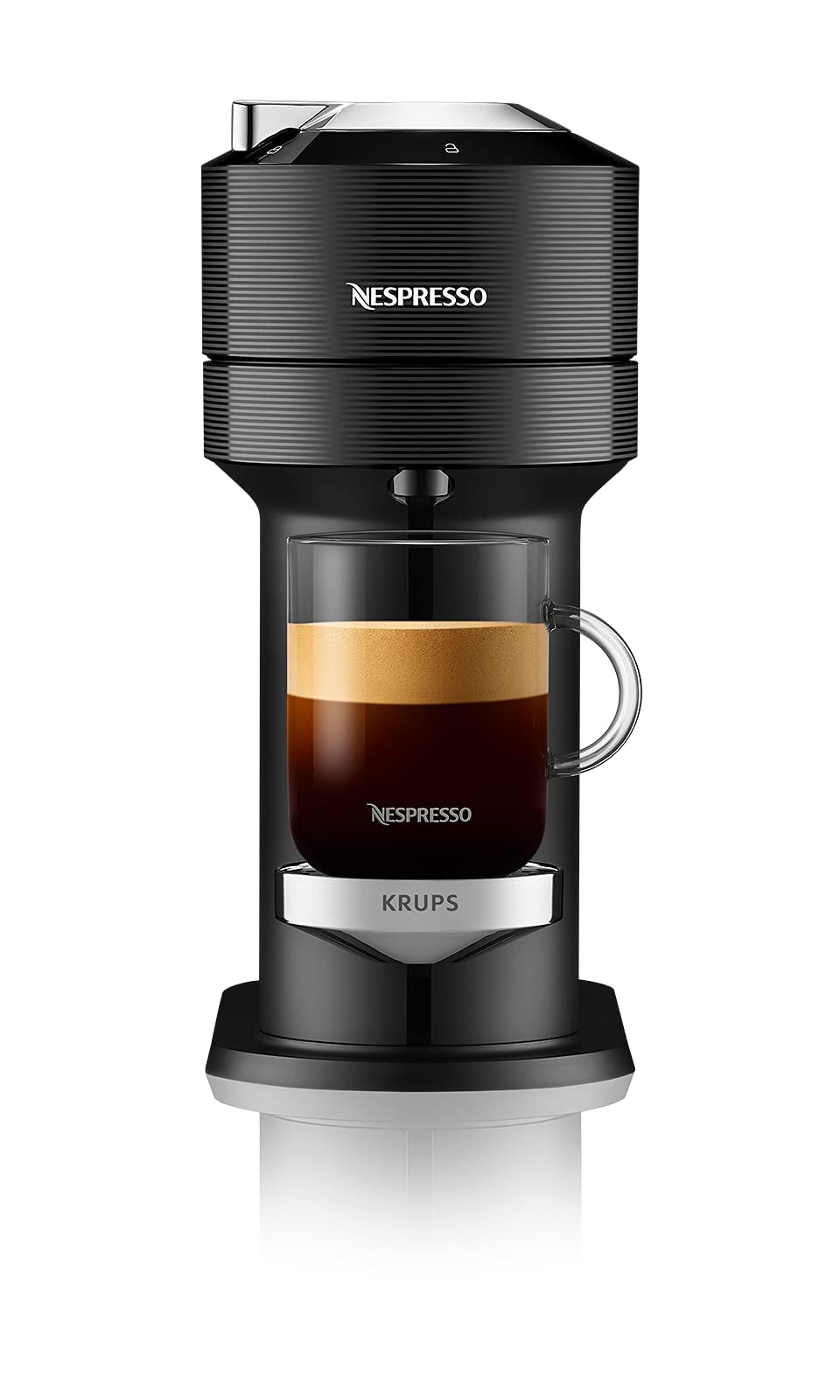 Krups Nespresso VERTUO Next XN9108 Cafetera de cápsulas, máquina de café expreso de Krups, café diferentes tamaños, 5 tamaños tazas, tecnología Centrifusion, calentamiento 30s, Wifi y Bluetooth, Negra