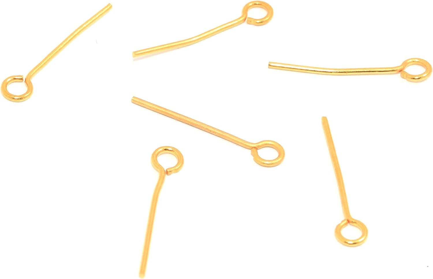 20mm Gold Plated Eye Pins for Jewelry Making, Brass, 25 Pcs