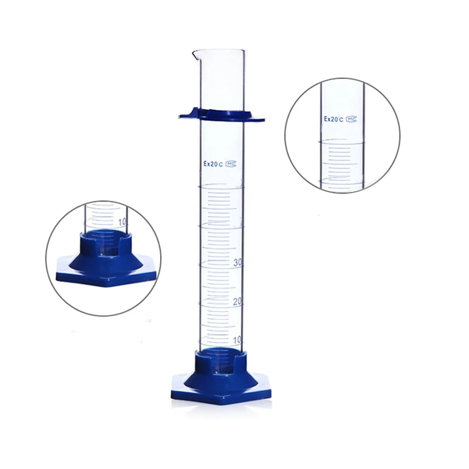 Glas Becherglas Kegelkolben Set, 3 Teile/Paket 10 mL Hexagonal Glas messzylinder Borosilikat