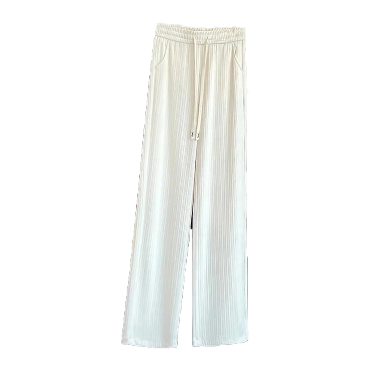 Dcvmvmn Women Twill Spliced Slim High Waist Casual Wide Leg Pants Sport Trouser Loose Casual Pants