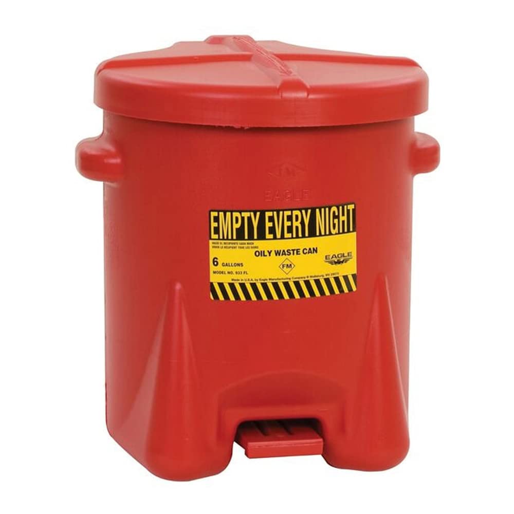 Papelera de 22.8 L color rojo para la gestión eficiente de residuos en oficinas y cocinas