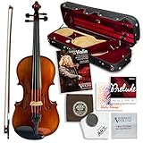 Antonio Giuliani Primo Violin Full Size (4/4) Bundle By Kennedy Violins - Carrying Case and Accessories Included - Solid Maple Wood and Ebony Fittings