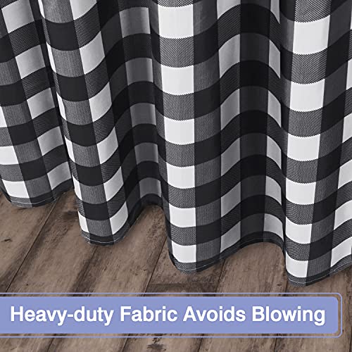 Refrze Buffalo Plaid Shower Curtain, Farmhouse Shower Curtain For The Bathroom Black And White, Country Shower Curtain, 72X72 Inch #TOP5